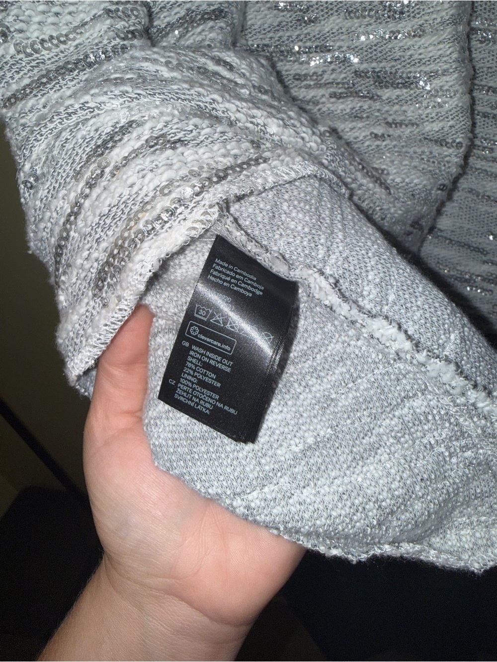 H&M Light Gray and Silver Sparkle Knit Fit-and-Flare Dress - Picture 10 of 11